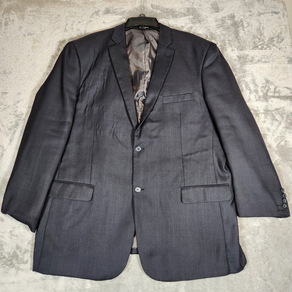 DeZilino Couture Suit Blazer 48L Gray Wool Touch Super 150s‎ 2 Button